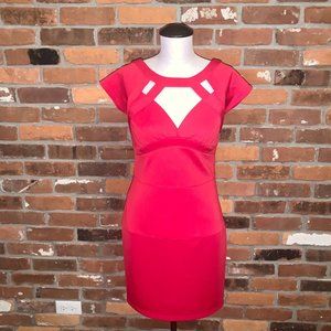 Guess Red Cut Out Cap Sleeve Dress Size 4